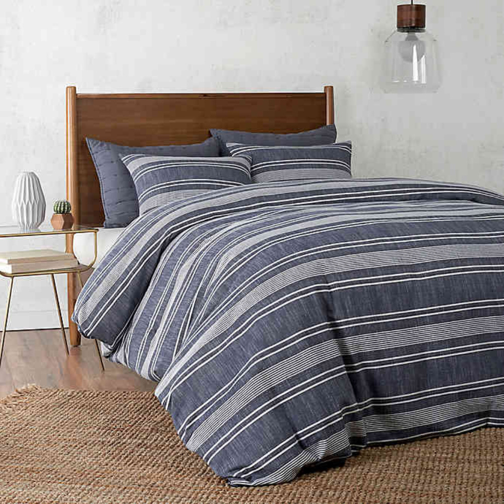 UGG Reversible Duvet Cover, Navy Striped, King